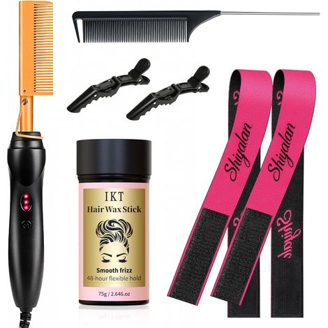 Electric Heating Comb, Hair Straightener for Afro, Hair Straightener Comb (7, Unit, 7) (1/5)