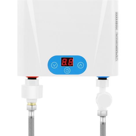 Chauffe Eau Instantané,Chauffe Eau Électrique Sans Réservoir,5500W Mini Chauffe Eau Mural,Avec Affichage la TempéRature,Douche Salle De Bain Cuisine Maison Hôtel Appartement (1/5)