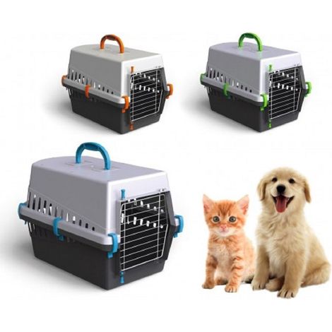 TRADE SHOP - Trasportino Con Griglia In Metallo Per Cani E Gatti Da Viaggio 50 X 33 X 32 Cm - (1/4)