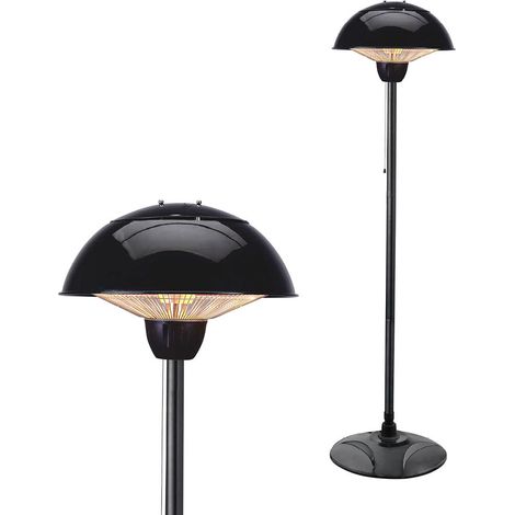 Litecraft Patio Heater 1500 Watt Outdoor Floor Standing Garden Fitting - Black (1/5)