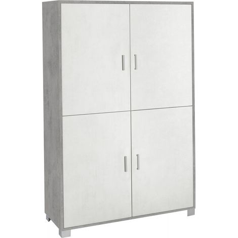 Mobile 4 Ante 108L x 41P x h161 – Finitura Cemento e Bianco Opaco – Sarmog (1/2)