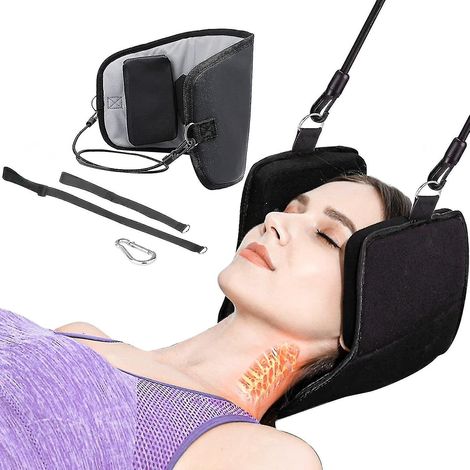 Hamac pour soulager les douleurs cervicales et dorsales, traction cervicale portable avec cordon élastique,h