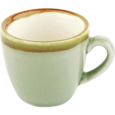 Lot de 6 tasses à expresso 85 ml, en porcelaine vert mousse (1/5)