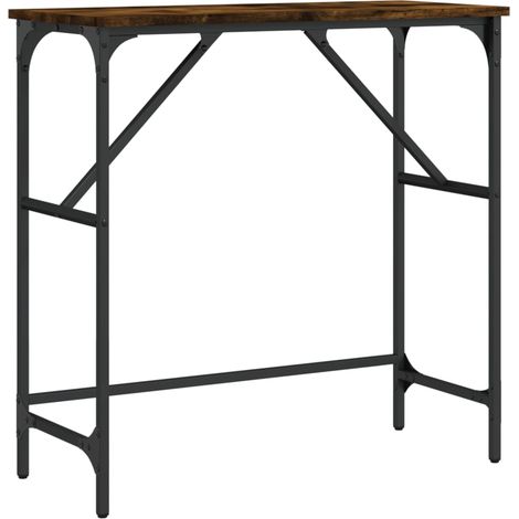 Table console，Table d'appoint，Bout de canapé，Meuble d'entrée chêne fumé 75x32x75 cm bois d'ingénierie