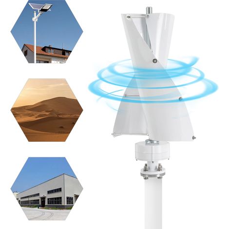 Windkraftanlage, Windkraftgenerator mit vertikaler Achse und Steuerung, Windkraftanlage, Stromerzeugung durch Windkraft