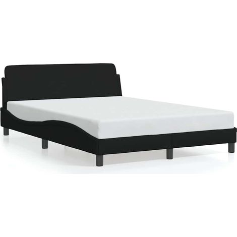 Estructura de cama Dover negra de 135x190 cm con tela vidaXL (1/5)
