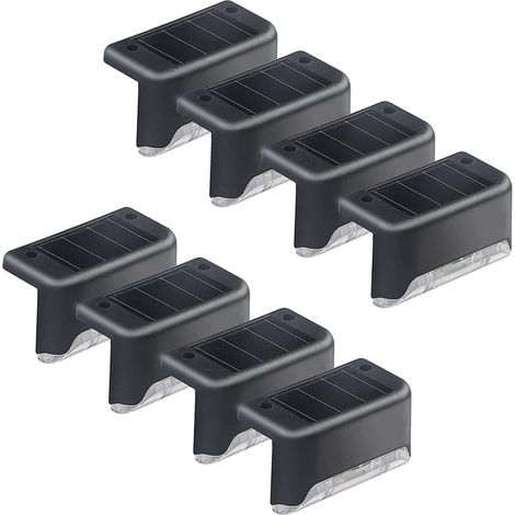 8 pz luz solar recargable para escalon o escalera IP66 luz cálida para exterior