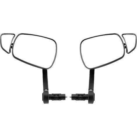 2er-Pack Doppelglas-Fahrradspiegel (links und rechts), verstellbare schwarze Rückspiegel mit breitem und schmalem Reflektorglas für Elektrofahrräder und Citybikes (1/5)