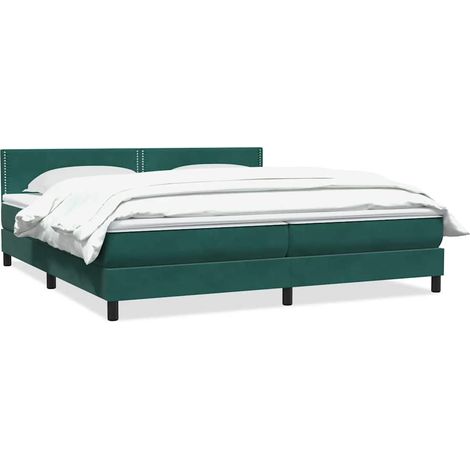 Maison Exclusive - Boxspringbett mit Matratze Dunkelgrün 180x220 (1/5)