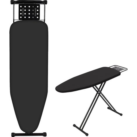 Planche à repasser pliable, planche à repasser avec repose-fer, avec pieds antidérapants, cadre stable, planche à repasser de table avec hauteur réglable, surface de repassage 120 x (1/5)