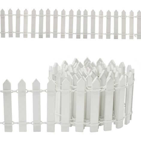 Clôture de Jardin Miniature Clôture en Bois,Clôture Miniature Flexible,Décoration de Jardin Mini Clôture Barrière 100 X 5 Cm (Blanc) (1/5)