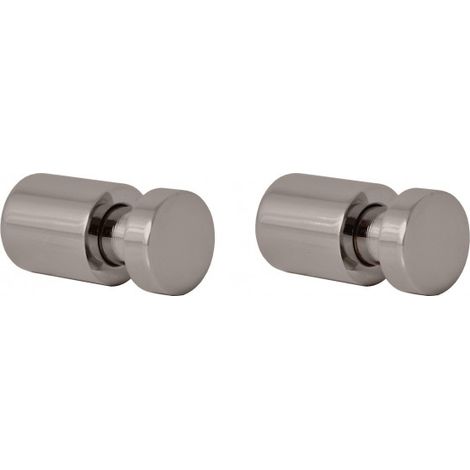 Lot de 2 patères COLORADO en laiton gris métal poli 3cm x 1,6cm (1/2)