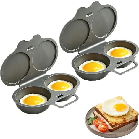 1/2/4Pc Cuiseur Oeuf Micro Ondes Pour 2 œUfs Plastique Pp Avec Deux Compartiments Micro-Ondes, œUfs-Plat Mollets Durs, Compact, Entretien Facile De Gadget De Cuisine Sain Pour Cuisines Et Restaurants (1/5)