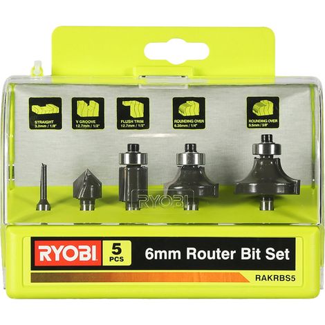 162403 ryobi Juego de fresas para routers, 5 piezas. (1/2)
