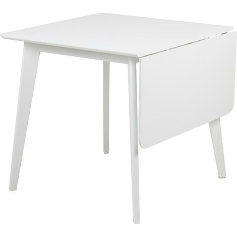 Mesa Norsica 484, Blanco, 76x80x80cm, Alargamiento, Chapa de madera natural, Madera