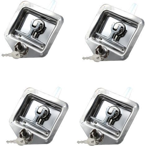 4PCS Cerraduras con asa en T de acero inoxidable, cerradura de acero inoxidable para caja de herramientas de camión con junta, cerradura con asa en T con llaves Outdoorgoodss excelente precio (1/4)