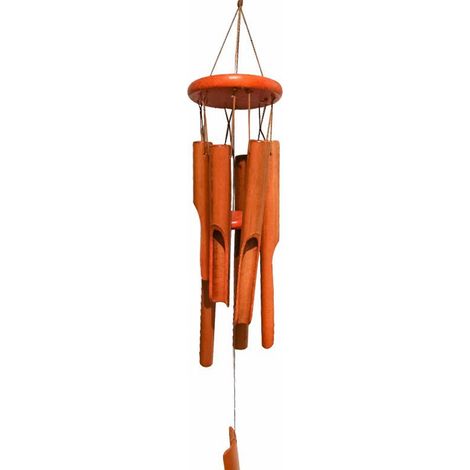 Carillon éolien en bambou avec 6 tubes, carillon éolien japonais pour décoration de jardin/maison/porche/entrée/balcon