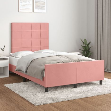 Bettgestell ohne Matratze Rosa 120x190 cm Samt (1/5)
