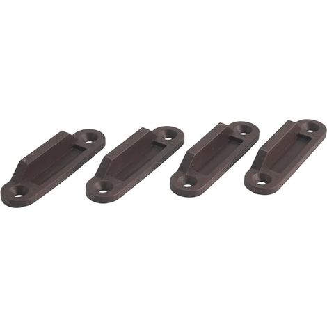 Lot de 4 loquets de verrouillage pour plaque de gâche sans perçage Marron foncé (1/5)