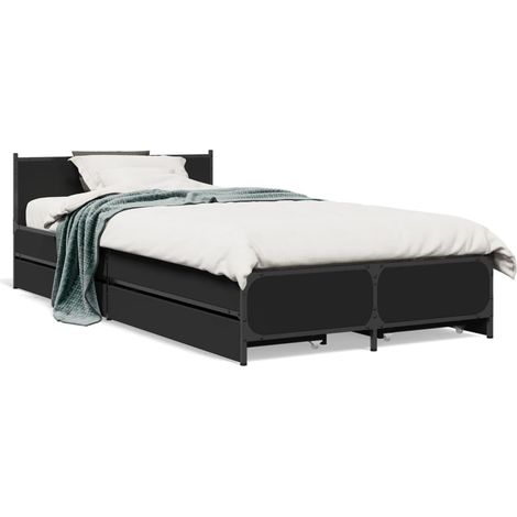 Maison Exclusive - Bettgestell mit Schubladen Schwarz 75x190 cm H