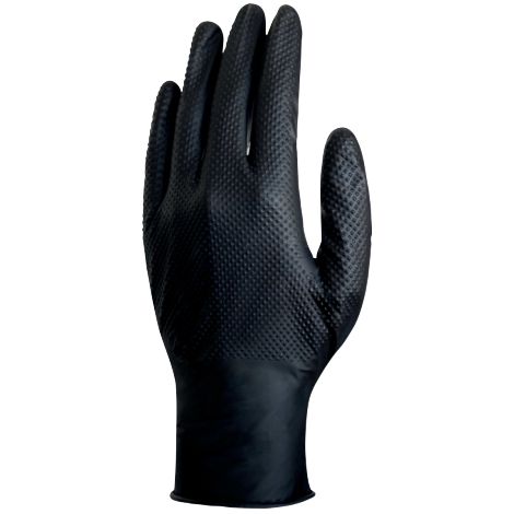 Confezione da 50 guanti in nitrile neri grip V1600 neri 6/7
