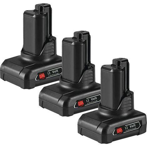 Powerwings – Batterie Lithium-ion 12V 4.0Ah – Lot de 3 – Compatible BOSCH GSR GSB GBA BAT411 BAT412 BAT413 BAT414 – Performances optimales (1/5)