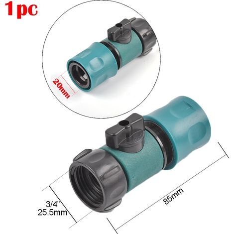 (Chine continentale) Vanne en plastique avec raccord rapide, filetage femelle 3/4", filetage mâle 3/4", adaptateur pour tuyau d'arrosage de jardin et d'agriculture, interrupteur de rallonge (1/5)