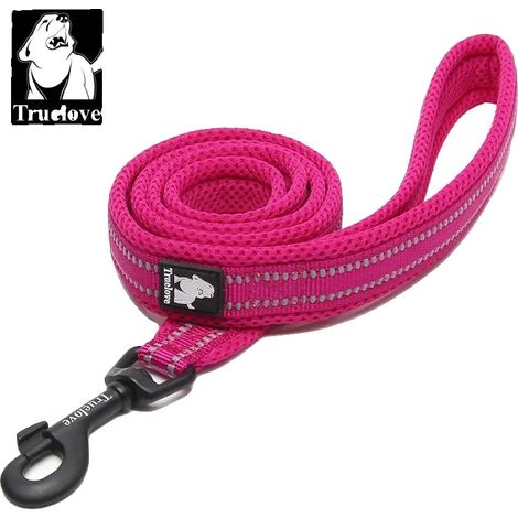 Guinzaglio per animali domestici, design riflettente, impugnatura imbottita, fucsia, L 2,5cmX200cm-a (1/2)