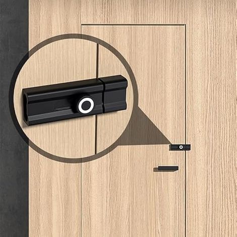 Verrou de porte sans perçage, loquet adhésif en applique avec alliage d'aluminium pour portes de placard 100 mm (1/3)