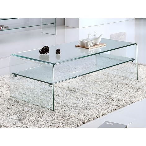 Ensemble Table basse + Meuble TV - Verre trempé - Séjour design STILEOS (1/4)