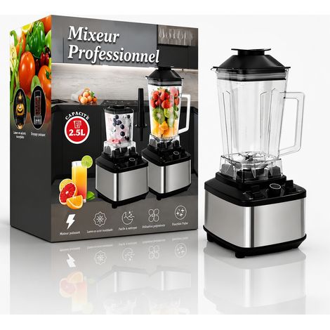 Blender mixeur multifonction en acier inoxydable 7630 simple bol prise UE 7630 réf 8666 26,5 × 17,5 × 30,7 cm 2,3 kg – Livraison gratuite