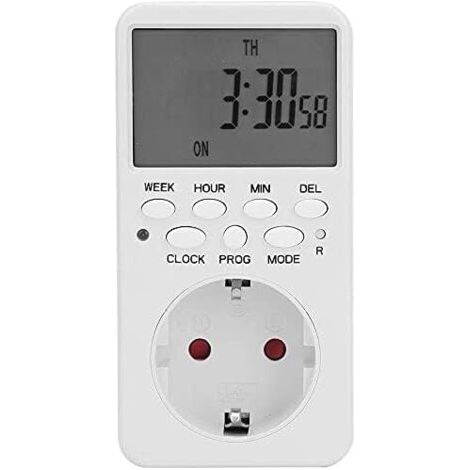 Horloge, sonnerie et minuterie pour tableau électriquePrise de minuterie numérique programmable à cycle automatique de 7 jours 1m 99h99m (1/5)