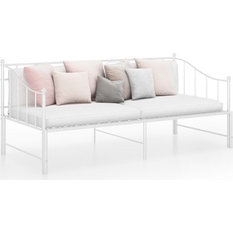 Banquette lit extensible Blanc Métal 90x200 5 (1/5)