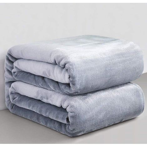 1 pièce couverture polaire, ultra douce 150x200 cm, jeté de lit moelleux en polyester, gris clair pour canapé ou chambre (1/4)