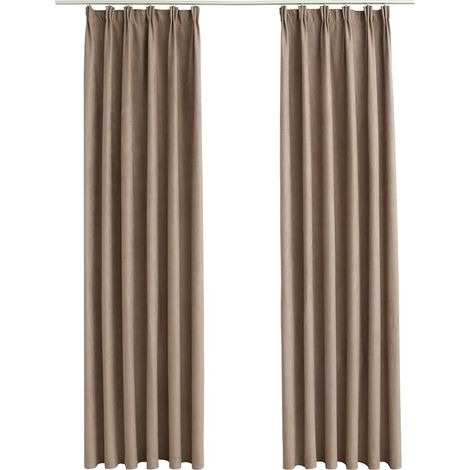Maison Exclusive - Verdunkelungsvorhänge mit Haken 2 Stk. Taupe 1