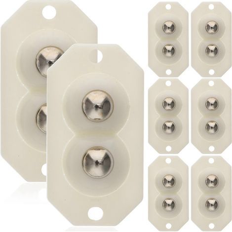 selbstklebende Lenkrollen, Mini-Kleberäder aus Edelstahl, Kleberollen-Typ – 5,50 x 3,00 x 1,50 cm – Weiß (1/4)
