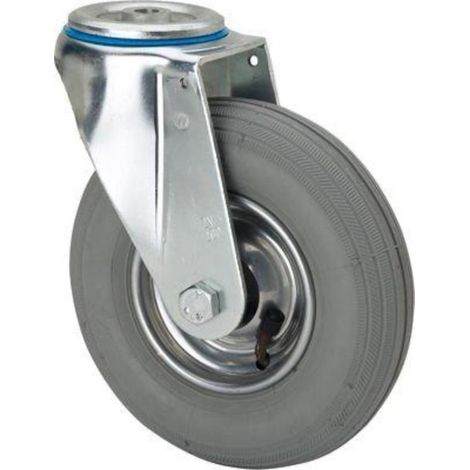 rueda giratora agujero m12 20zv200-rilr metalico-neumatica gris eje rodillos (1/2)