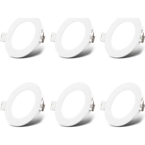 Einbaustrahler 76mm 6er Set - 230V, 3W, 330lm, LED, neutralweiß, weiß