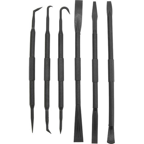 Set aus Hebelhaken, aus schwarzem ABS-Kunststoff, doppelseitig, zum Entfernen von O-Ring-Dichtungen und Zubehör, 6-teilig/Set