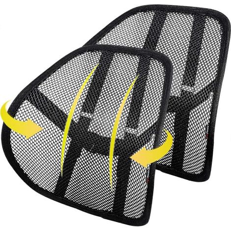 Coussin de soutien lombaire en maille respirante (lot de 2, compatible avec les voitures) (1/4)