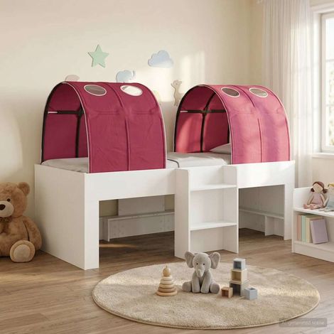 vidaXL Letto Alto per Bambini con Tunnel Bianco e Rosso