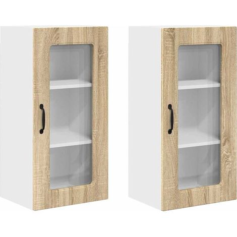 Meuble mural de cuisine,Armoire de cuisine 2 pcs Chêne Sonoma 40 x 31 x 80 cm CFW53948 (1/5)