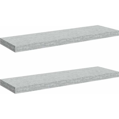 Floating Wall Shelves 2 pcs Concrete Grey 80x23.5x3.8 cm MDF vidaXL
