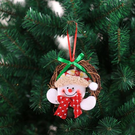 Guirlande De Noël Homme Vieil Homme Bonhomme De Neige Cercle En Rotin Décoration Intérieure Extérieure 1 Pièce