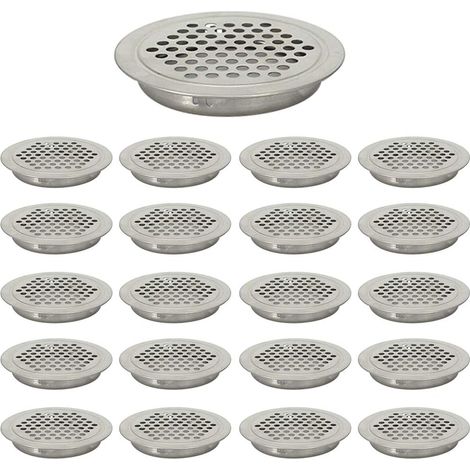 [MAI USATO]20 griglie di ventilazione circolari piatte da 19 mm in acciaio inossidabile per armadio, bagno, ufficio, cucina (1/5)