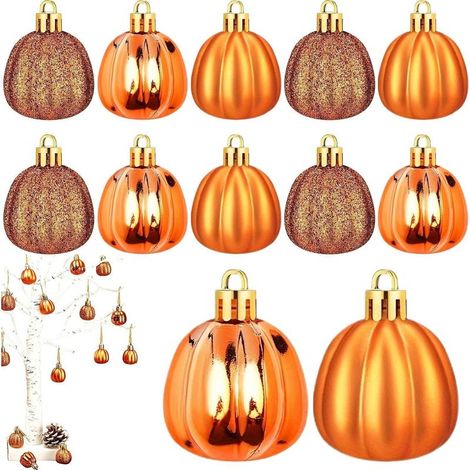 Ornements De s pour l'arbre 12 Pièces Boule à Finition Brillante et Mate Décorations à la pour Thanksgiving pour Fête, Patio, Entrée, Cheminée, Intérieur, Extérieur (1/5)