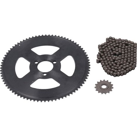 Kit de Pignon de Chaîne 25H pour Mini Moto ATV – Pignon Avant Acier 10mm 15T, Pignon Arrière 29mm 80T, Chaîne 146 Maillons Compatible 47CC 49CC
