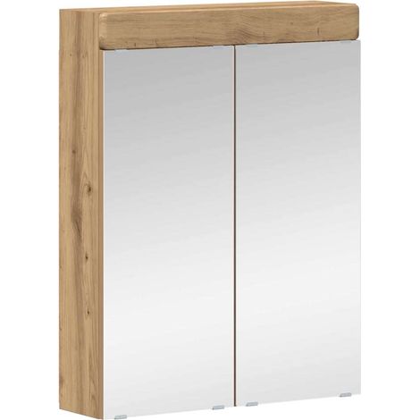 Maison Exclusive - Mobiletto per specchio da bagno TULUM Rovere artigianale (1/5)