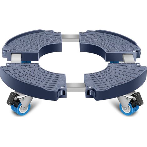 Porte Plante a Roulettes Rotation à 360°, Capacité De 200 KG, Plateau Roulant Réglable Ø 40-48cm, Support de Pot de Fleur pour Intérieur à Extérieur, Plante,Pied de Parasol,Poubelle,Bleu