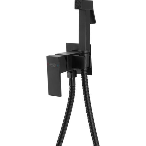 Aqualine Bidet - Miscelatore ad incasso per bidet, con doccetta, nero opaco SK301B